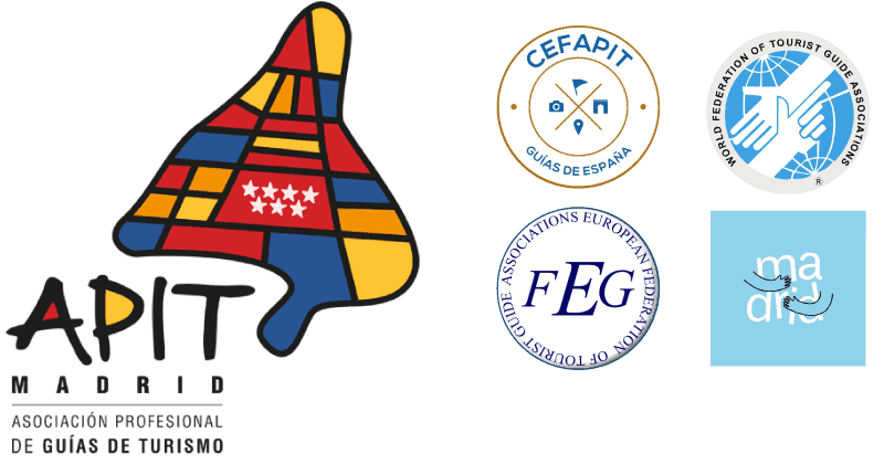 Logos of professional guide associations, including APIT (Professional Association of Official Tourist Guides)